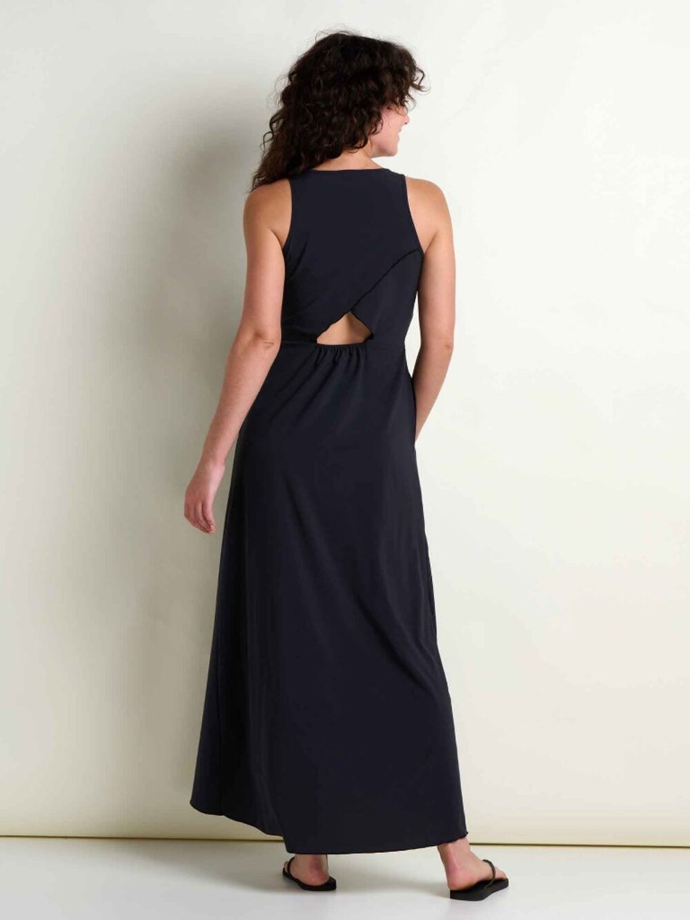 Toad&Co Black Sunkissed Maxi Dress Sleeveless Pocket Womens Large NWT - Picture 2 of 16